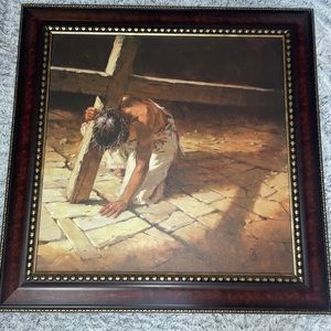 Framed Road to The Cross Wall Art 30 1/2 x 30 1/2